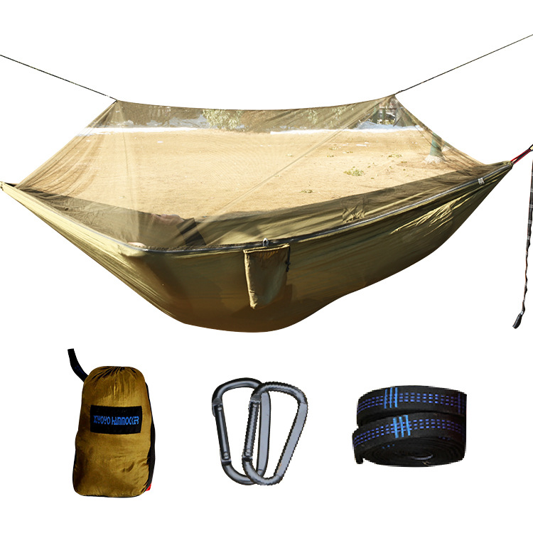 直销户外降落伞布吊床带蚊帐轻野营空中帐篷