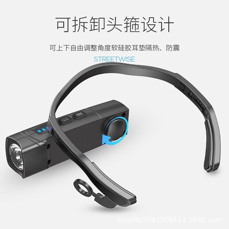 户外夜跑骑行夜钓灯挂耳式手电筒led感应头灯野外强光长续航锂电