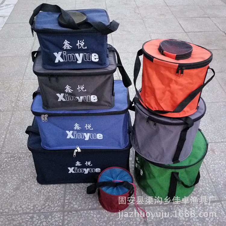 帆布钓鱼水桶渔具折叠水箱钢丝支架户外休闲垂钓用品