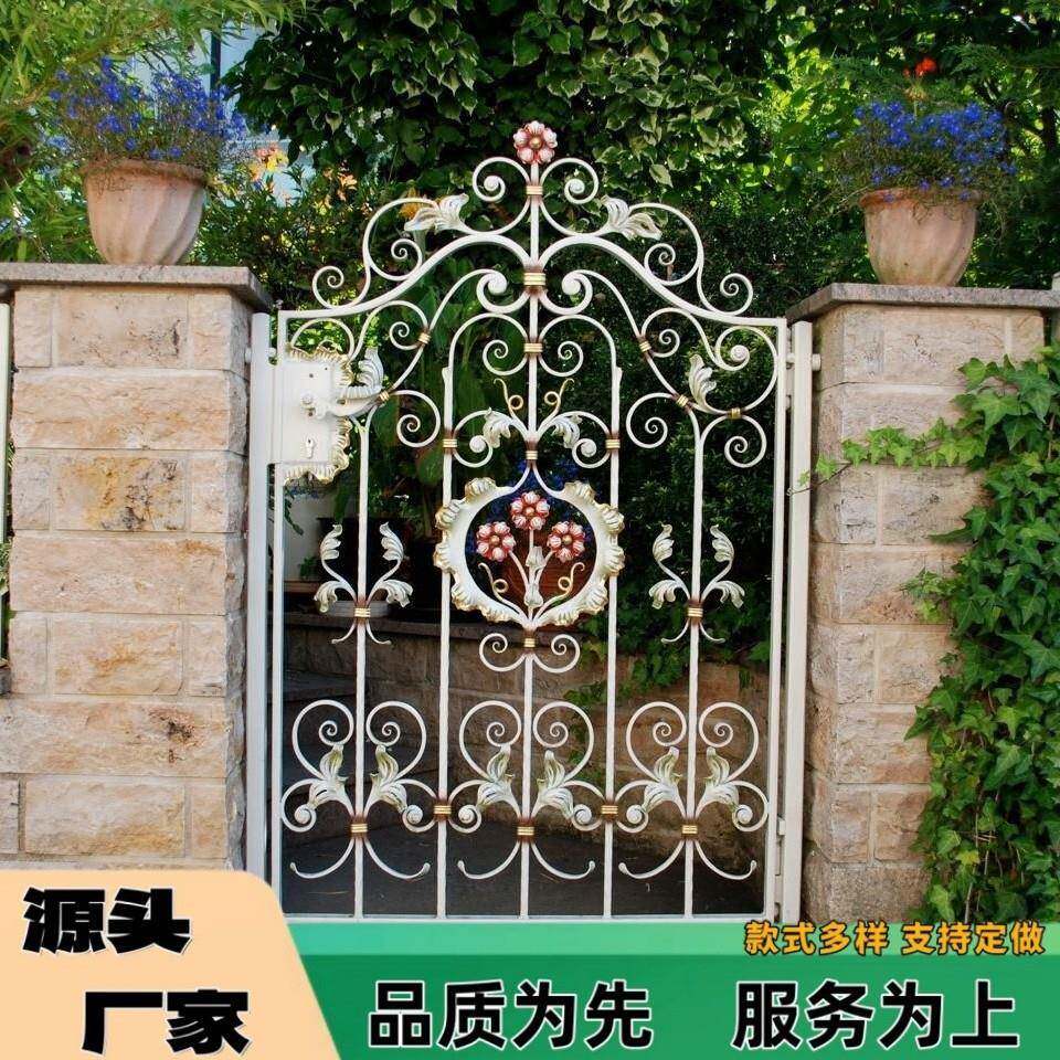 铁艺门庭院门单双开栅栏门乡村自建房别墅院子入户门工厂双开门