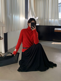 WATER OFFICIAL新款经典净版高领毛衫女装上衣