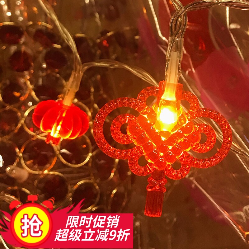 led太阳能灯串春节中国结新年