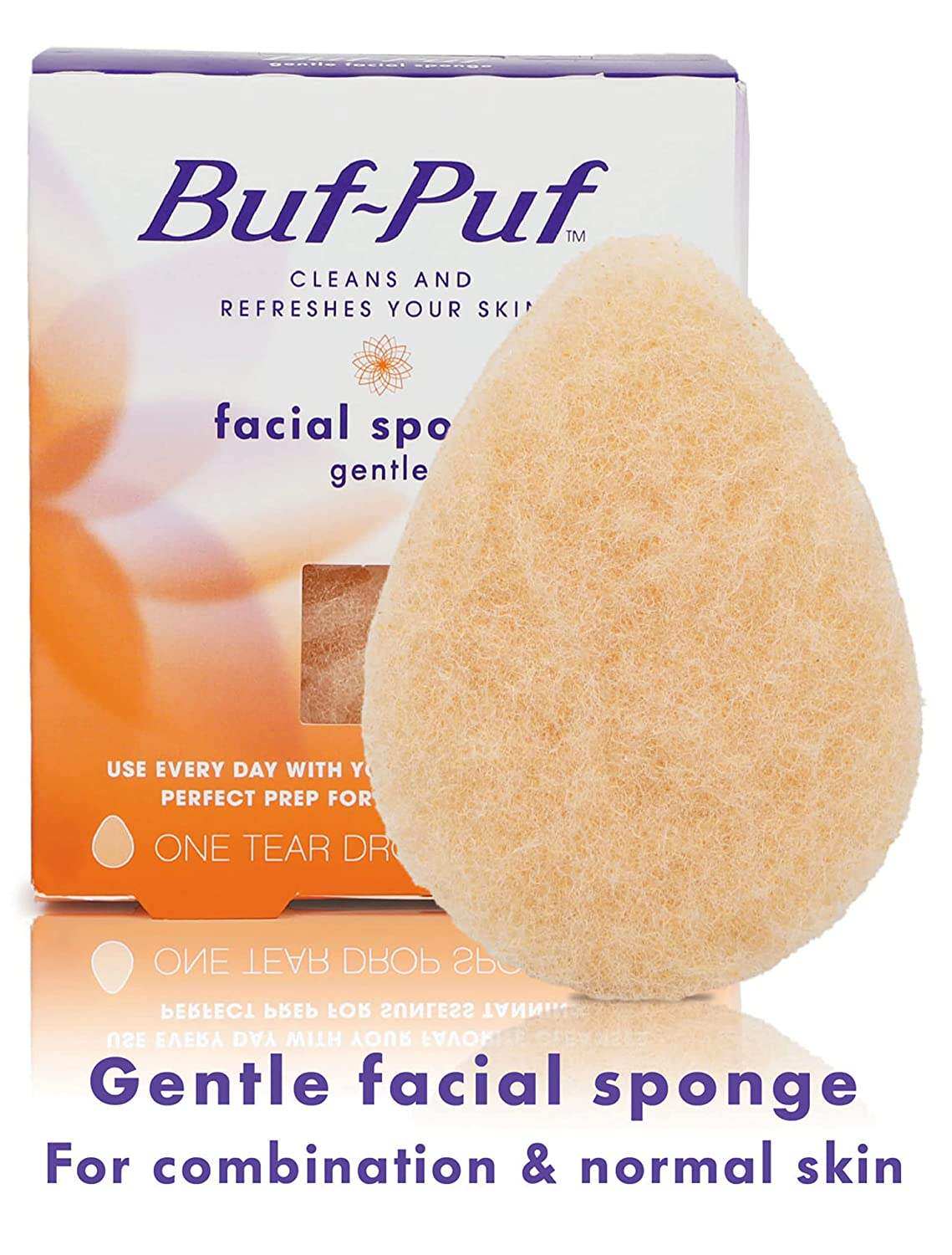 buf-puf gentle facial sponge, removes deep down dirt