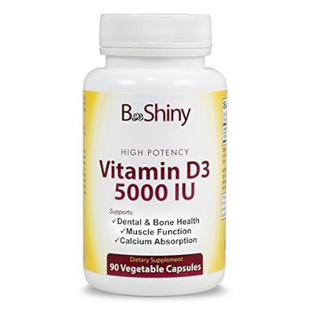 BeShiny Vitamin D3 5000 IU High Potency 90 Vegetarian Cap