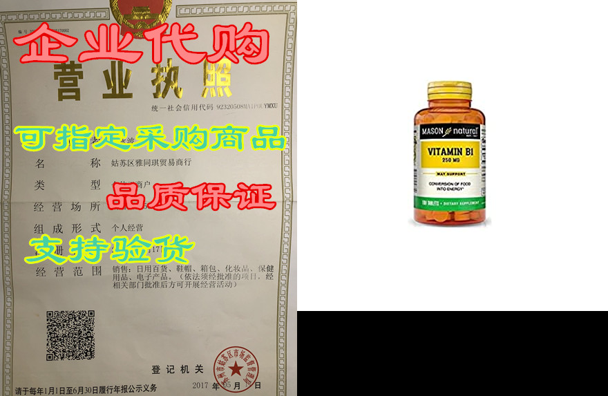 mason natural, vitamin b-1 thiamine tablets, 250 mg, 100