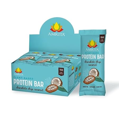 Amrita Chocolate Chip Coconut High Protein Bars - Gluten-