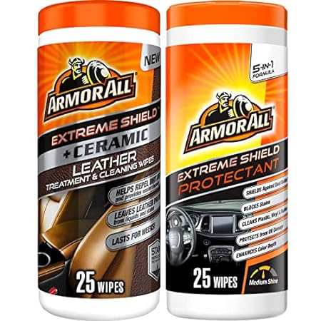 Armor All Leather Cleaner Wipes for Car Interior with UV