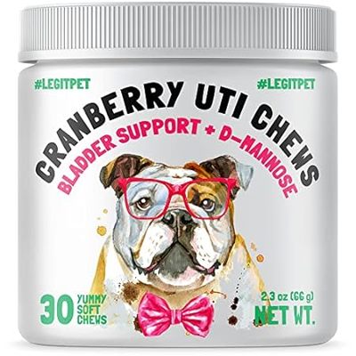 Cranberry UTI Chews for Dogs Bladder Suppot + D-Mannose S