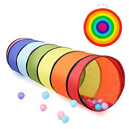 Kids Tunnel for Toddlers Play Tent， 6ft Colorful Pop Up T