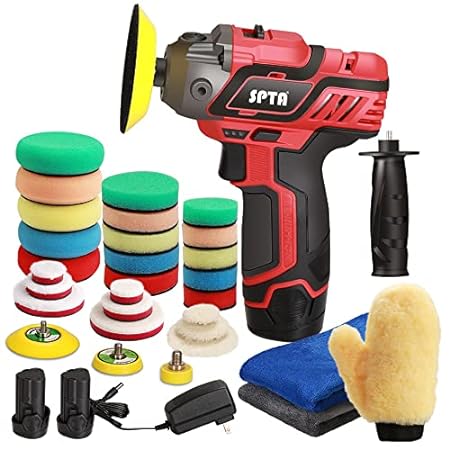 SPTA 12V Cordless Car Polisher Tool Sets， Cordless Drill