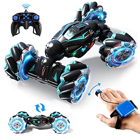 Deejoy RC Stunt Car， 2.4GHz 4WD Remote Control Gesture Se