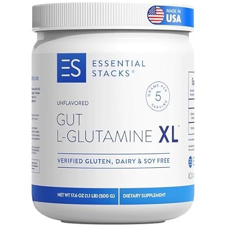 Essential Stacks Gut L Glutamine Powder XL (500 Grams) -