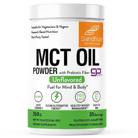 Sandhus’s MCT Oil Powder With Prebiotic Fiber| 35 Serving