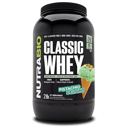 NutraBio Classic Whey Protein Powder- 25G Protein Per Sco