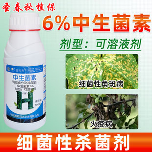 6%中生菌素黄瓜姜梨树溃疡细菌性角斑病火疫青枯软腐病农药杀菌剂