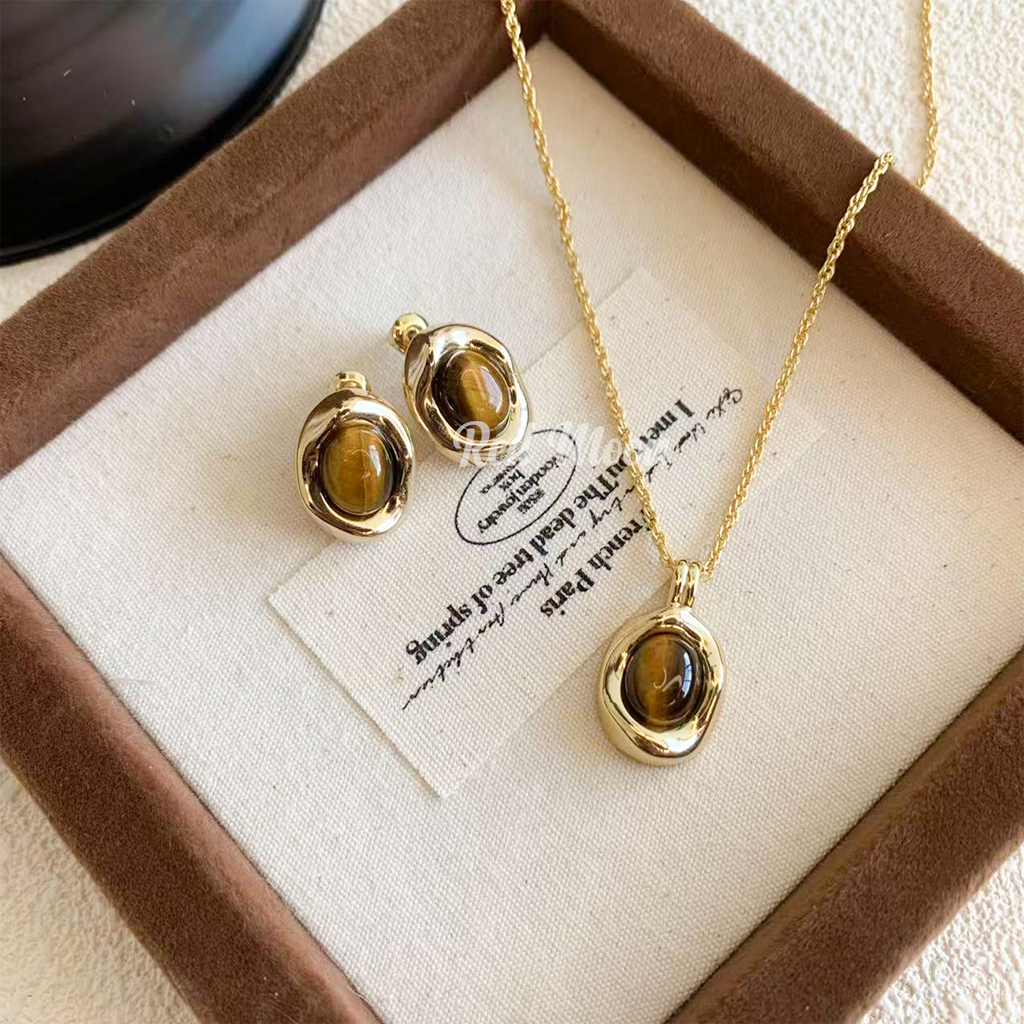 天然虎眼石美拉德轻奢串珠项链