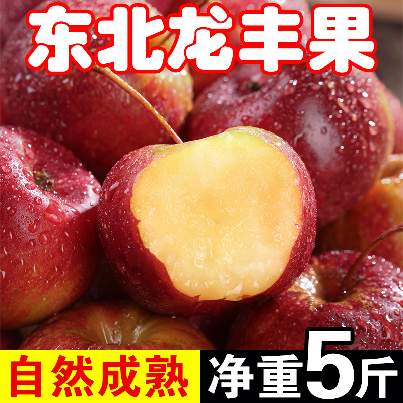 正宗东北特产龙丰果大秋果孕妇应季小苹果新鲜当季5斤整箱包邮沙图片