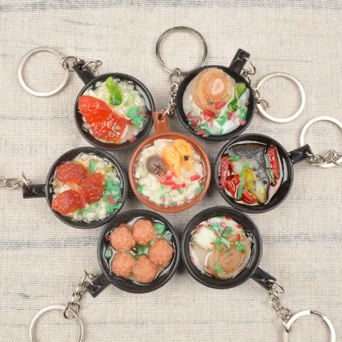 pvc软胶钥匙扣挂件玩具模型新款砂锅菜食品汽车仿真包包