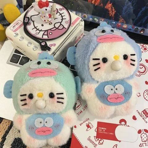 录音玩具挂件diy玩偶丑鱼小吐泡泡娃娃毛绒公仔手工生日礼物kt猫