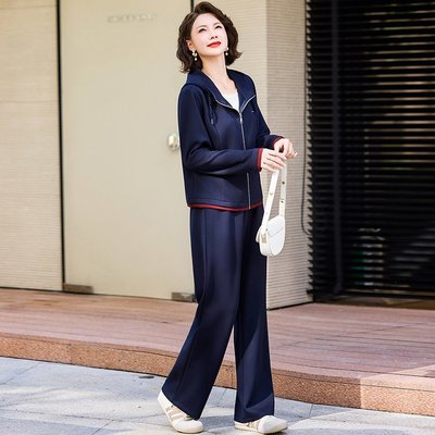 中老年女装妈妈休闲宽松2025外套秋季两件套新款显瘦洋气时尚套装