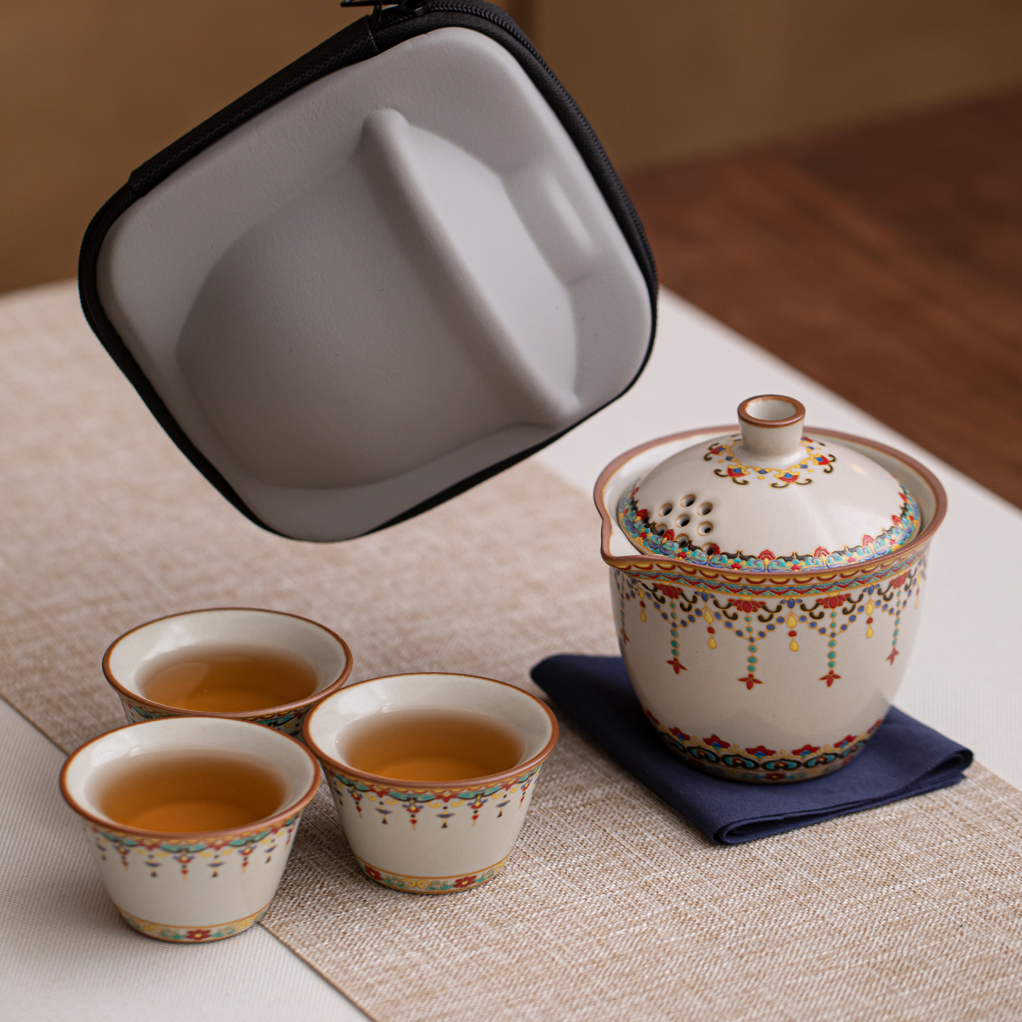 鑫裕源复古敦煌便携旅行茶具套装