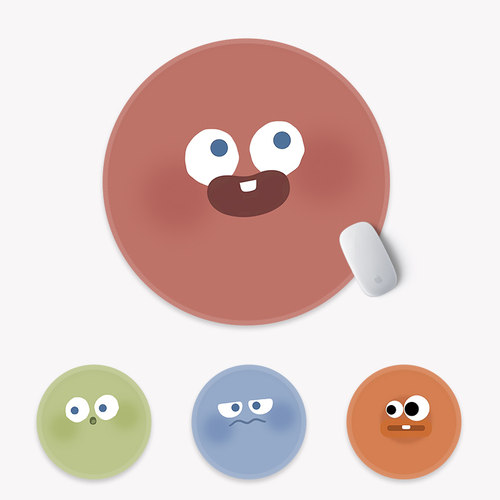 极简ins风表情包鼠标垫圆形小号