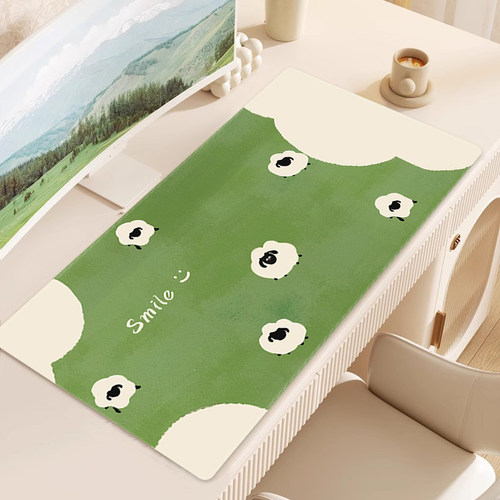 绿色护眼超大鼠标垫子女生高颜值