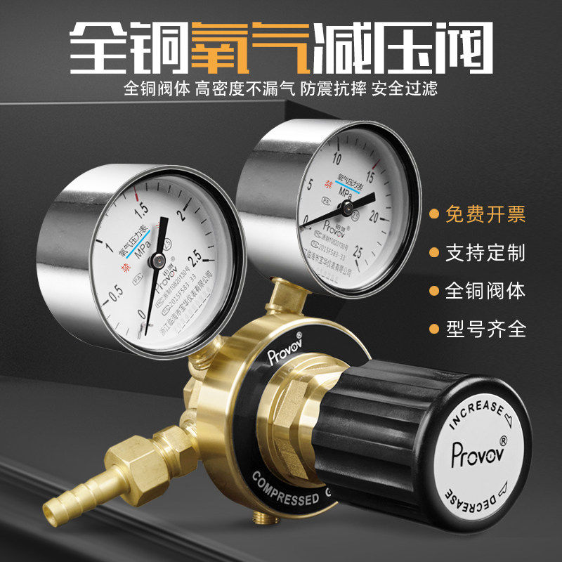 全铜氧气减压阀 高精度双表头医用/工业氧焊专用 0-25MPa可调