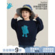 幼悠男童毛毛怪兽贴布绣卫衣春季 上衣 洋气可爱轻盈软糯无阻落肩袖
