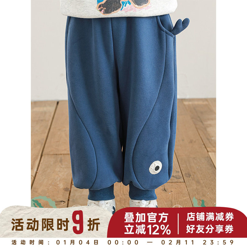 幼悠童装男童裤子2025冬季新款鲸鱼防风束脚休闲裤加绒保暖冬装潮,童装/婴儿装/亲子装,裤子,淘宝优惠券,粉丝福利购,淘宝优惠卷