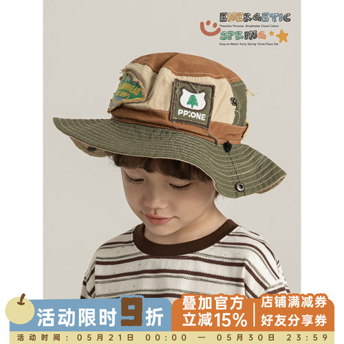 幼悠男童2026春季柔软亲肤吸湿透气美式拼色潮流百搭户外遮阳帽子