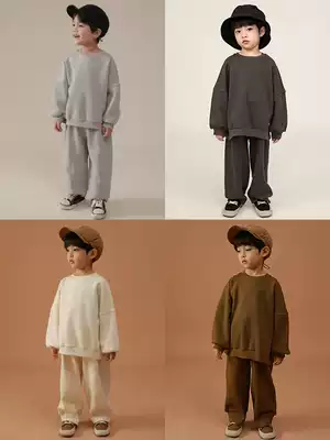 Youyou boys 2021 spring new kindergarten suit simple and wild children's sweater casual pants two-piece set