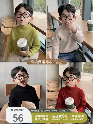Young boy high neck warm sweater 2020 new spring and autumn foreign style children's thick casual sweater sweater sweater