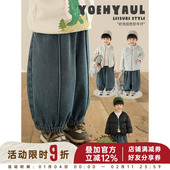 男童加绒裤 时尚 子秋冬款 幼悠童装 保暖2025新款 儿童休闲牛仔裤 冬装