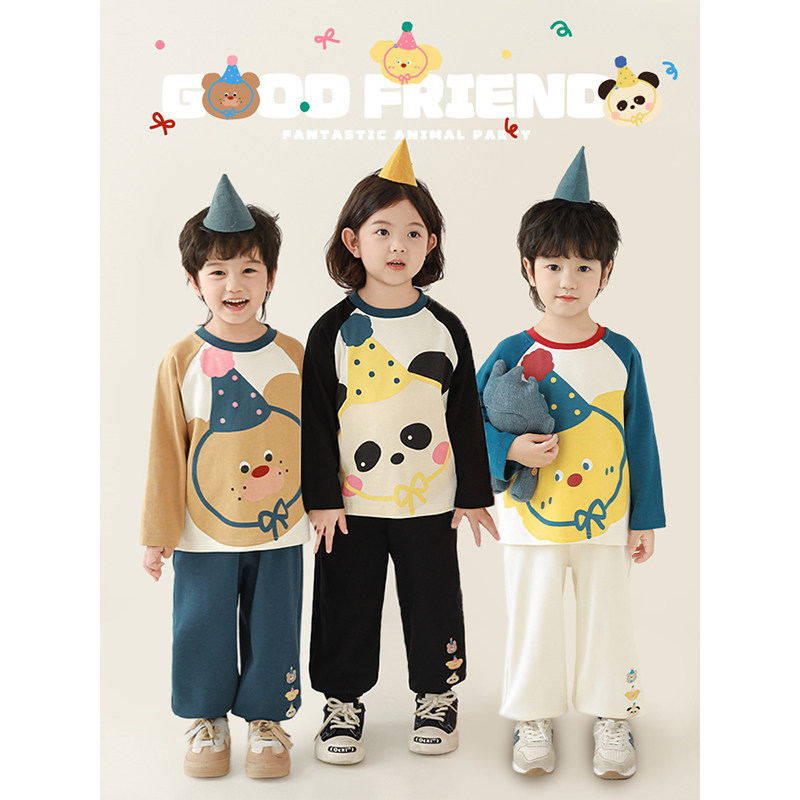 幼悠男童春季新款长袖圆领卡通T恤撞色插肩休闲宽松儿童百搭上衣,童装/婴儿装/亲子装,T恤,淘宝优惠券,粉丝福利购,淘宝优惠卷