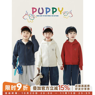 幼悠男童套装春秋新款纯色长袖保暖外套儿童防风裤子男孩运动童装