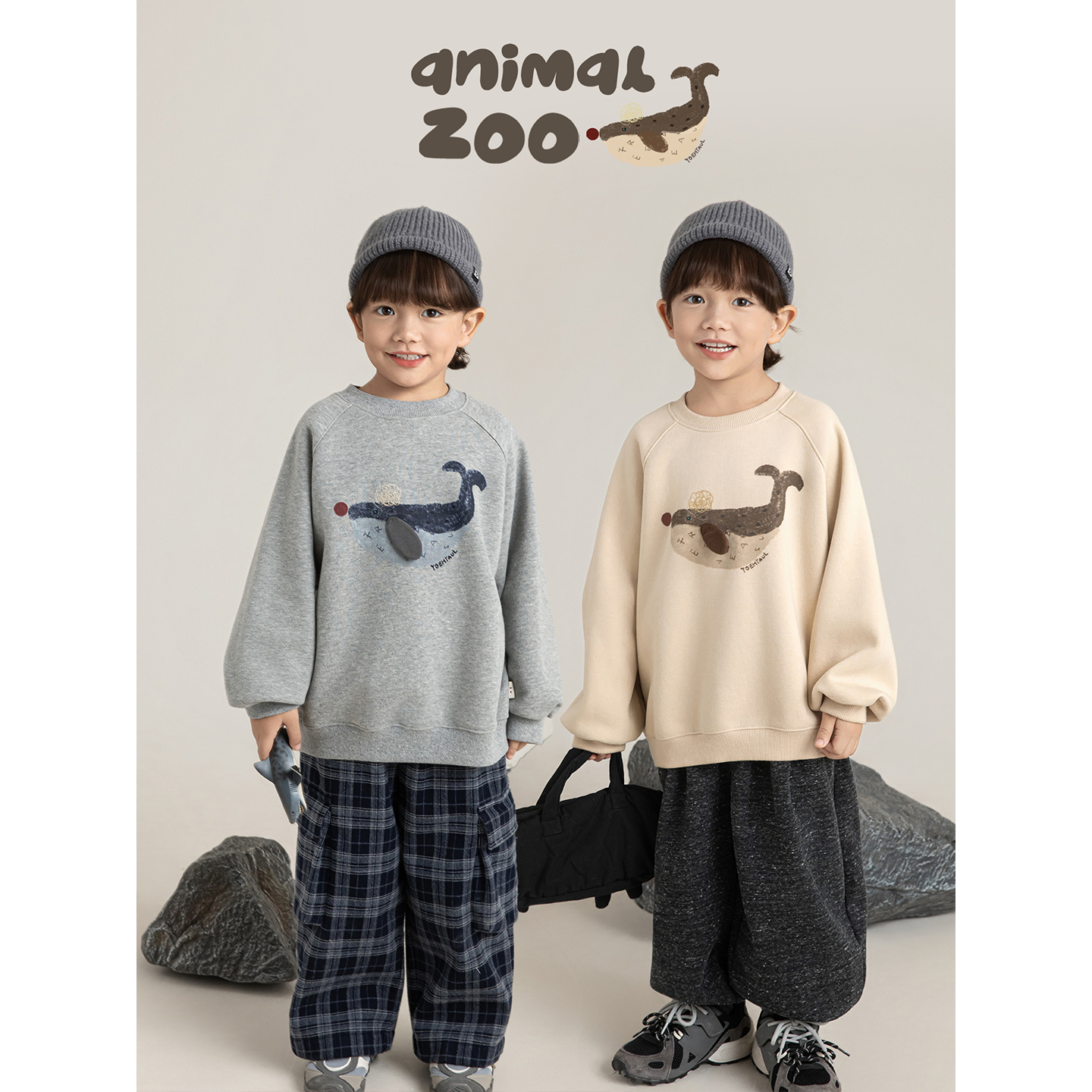 幼悠男童2025冬季新款长袖圆领卡通卫衣纯棉宽松保暖儿童潮酷上衣