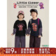 男童春季 直筒裤 套装 撞色格纹假两件T恤工装 子 儿童格子休闲裤 幼悠