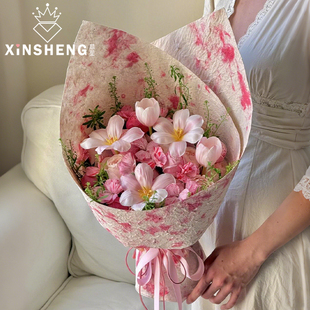 花艺资材 纸花店专用爆款 芯苼 扎染艺术东巴纸鲜花束diy肌理感包装