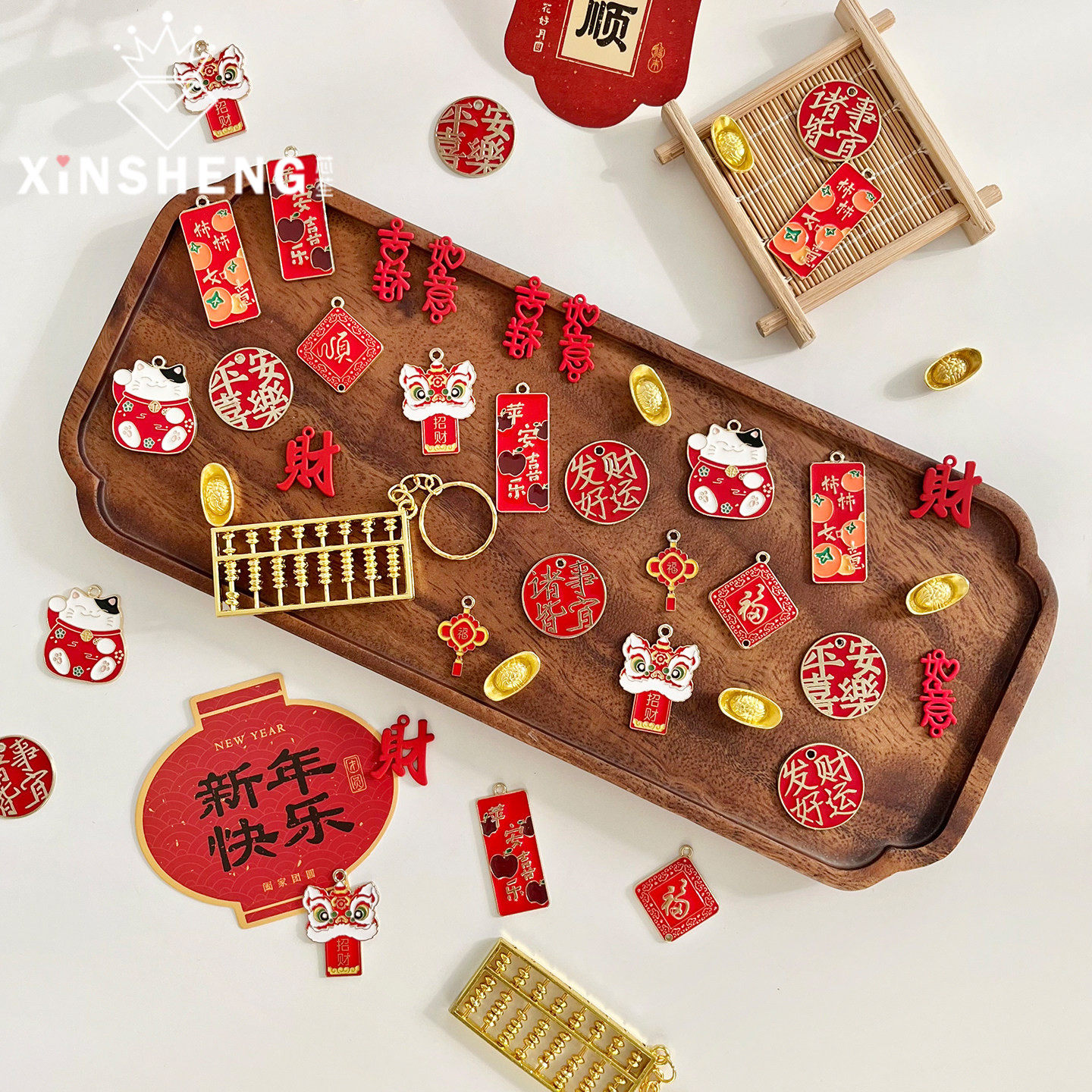 芯苼 新年合金挂件鲜花花束花艺礼盒手工diy装饰资材门挂配件花店,鲜花速递/花卉仿真/绿植园艺,花艺材料,淘宝优惠券,粉丝福利购,淘宝优惠卷