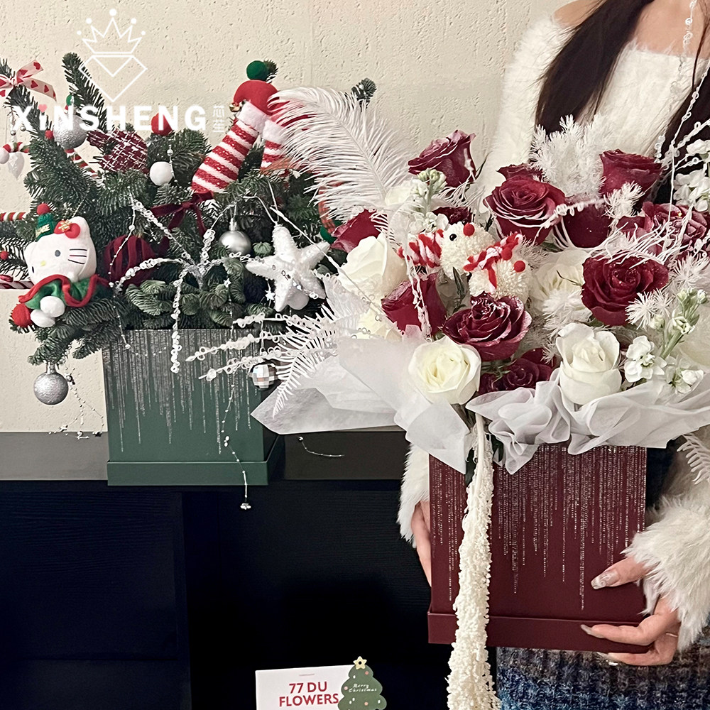 芯苼 原创高级烫银花盒鲜花花束礼物手工diy包装盒插花盒花艺资材,鲜花速递/花卉仿真/绿植园艺,花艺包装盒,淘宝优惠券,粉丝福利购,淘宝优惠卷