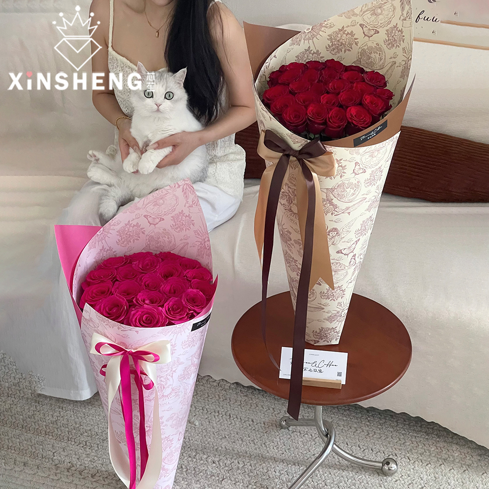 【七夕】芯苼 原创理想的乌托邦·包装纸 花店浪漫玫瑰花束包花纸
