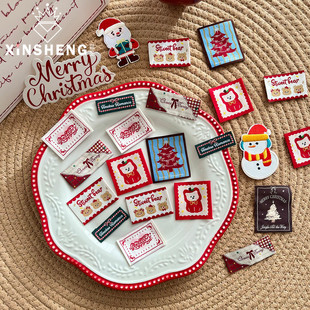 搭配材料标签diy礼盒装 氛围布贴鲜花束包装 芯苼 饰 圣诞节新品