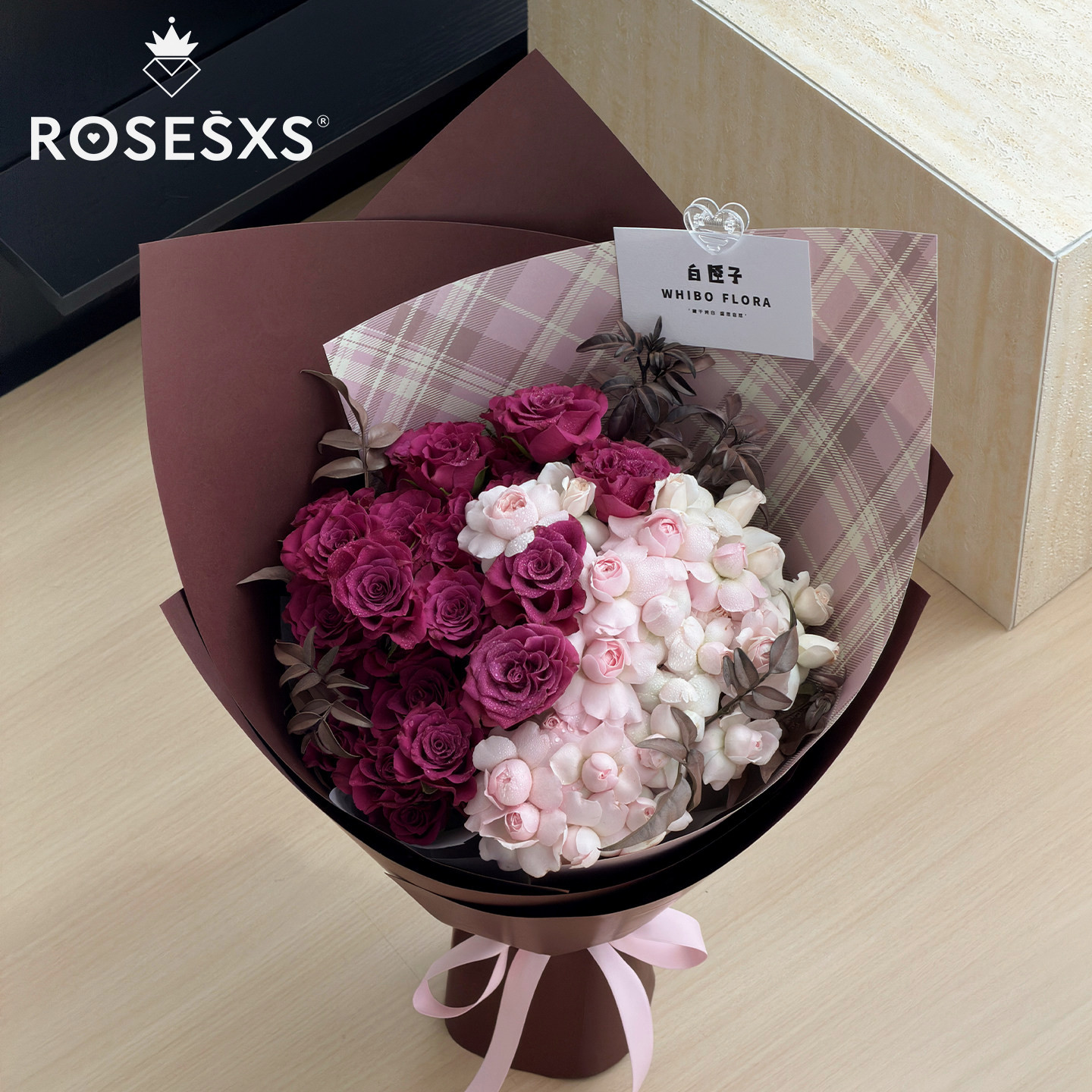 【秋冬新品】芯苼 原创格纹集包装纸 鲜花束高级感复古花艺包花纸