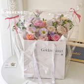芯苼 资材 花束加厚防尘袋保护防水玻璃纸花店花艺花篮保鲜opp包装