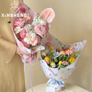 纸花店鲜花束森系包装 原创花间雅集包装 材料资材 芯苼 臻选性价比