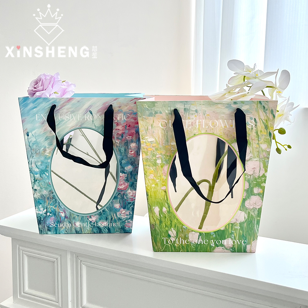 芯苼馥郁油画手提袋花艺礼品袋