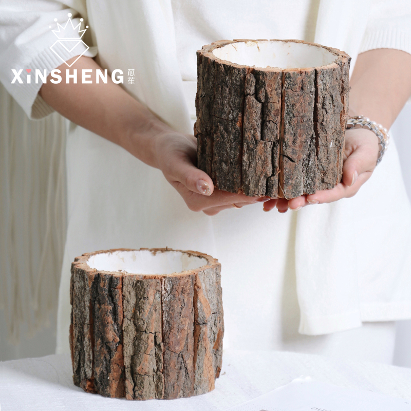 芯苼树皮插花束包装材料抱抱桶