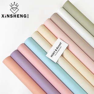 芯苼 纸材料 韩风初恋纯色纸鲜花束包花纸手工花艺哑光雾面opp包装