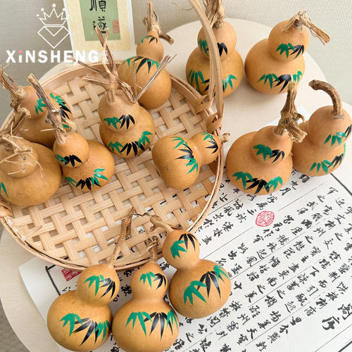 芯苼竹叶葫芦天然手工绘制